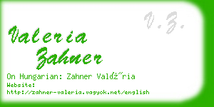 valeria zahner business card